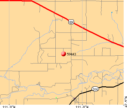 Fort Shaw, MT (59443) map