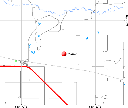 Geyser, MT (59447) map