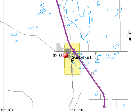 Sunburst, MT (59482) map