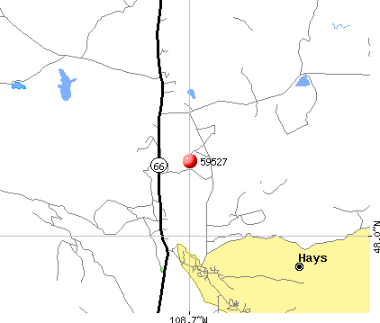 Hays, MT (59527) map