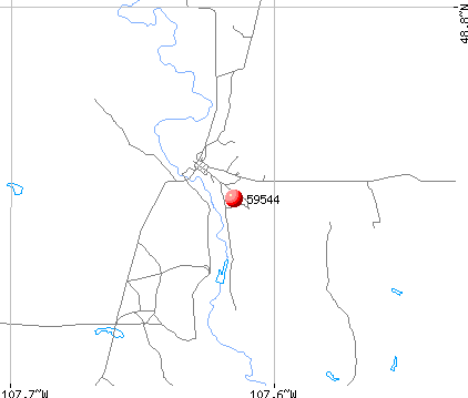 Whitewater, MT (59544) map