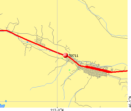 Anaconda-Deer Lodge County, MT (59711) map