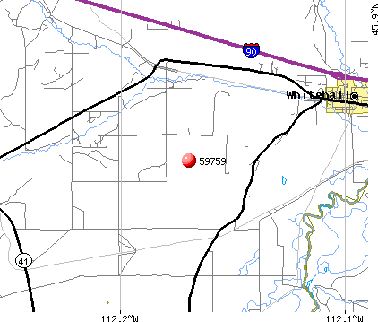 Whitehall, MT (59759) map