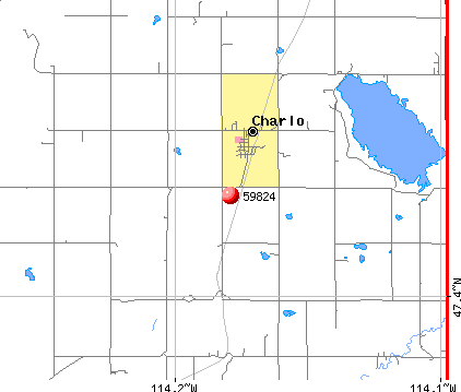 Charlo, MT (59824) map