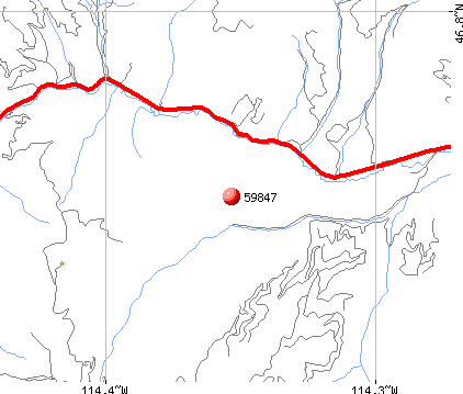 Lolo, MT (59847) map