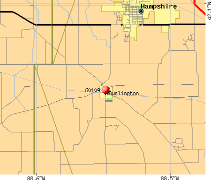 Burlington, IL (60109) map