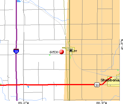 Lee, IL (60530) map