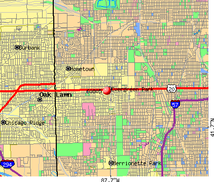 Evergreen Park, IL (60805) map