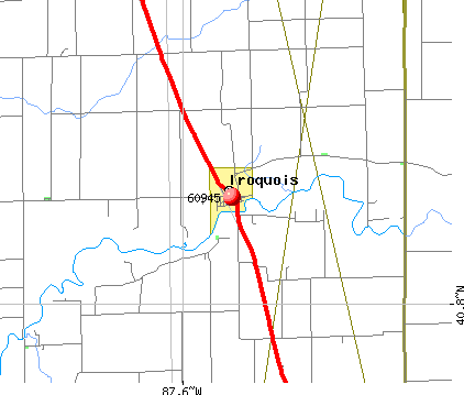 Iroquois, IL (60945) map