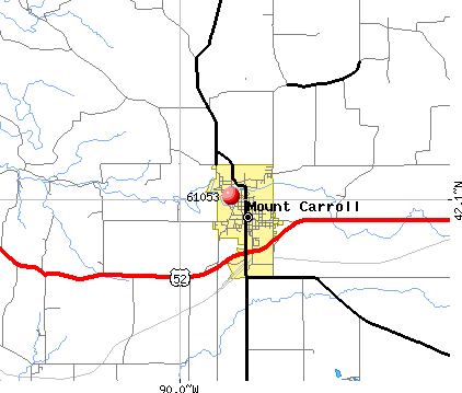 Mount Carroll, IL (61053) map