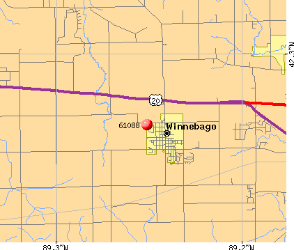 Winnebago, IL (61088) map