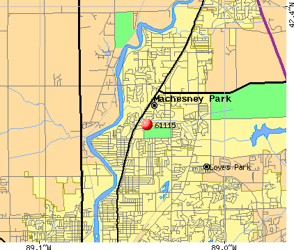 Machesney Park, IL (61115) map
