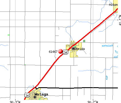 Oneida, IL (61467) map