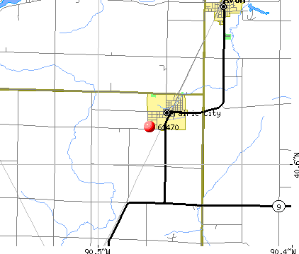 Prairie City, IL (61470) map