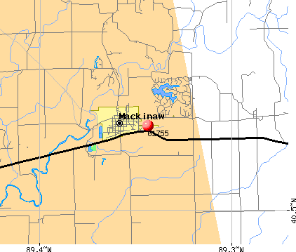 Mackinaw, IL (61755) map
