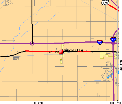 Bondville, IL (61815) map