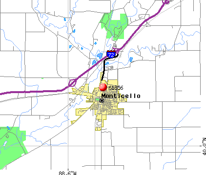 Monticello, IL (61856) map