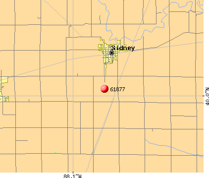 Sidney, IL (61877) map