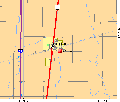 Tolono, IL (61880) map