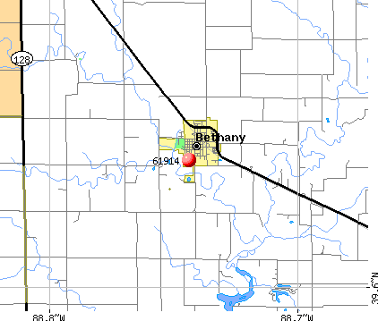 Bethany, IL (61914) map