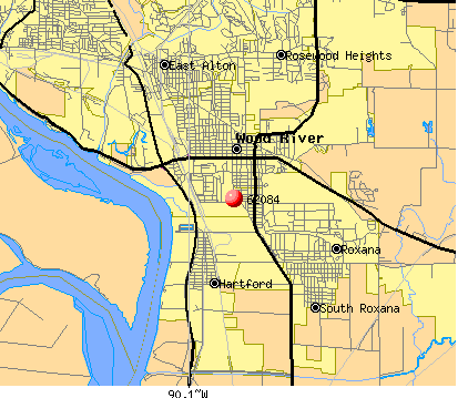 Roxana, IL (62084) map