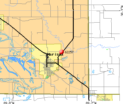 Marissa, IL (62257) map