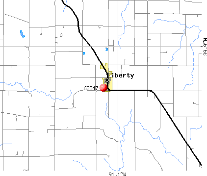 Liberty, IL (62347) map
