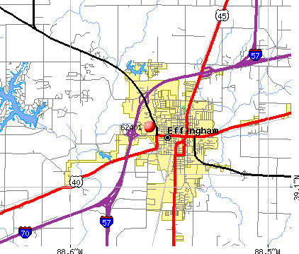 Effingham, IL (62401) map