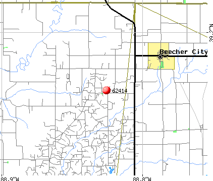 Beecher City, IL (62414) map