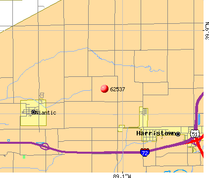 Harristown, IL (62537) map