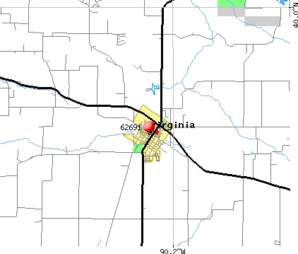 Virginia, IL (62691) map