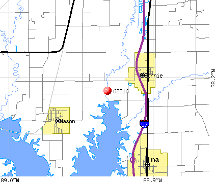 Bonnie, IL (62816) map