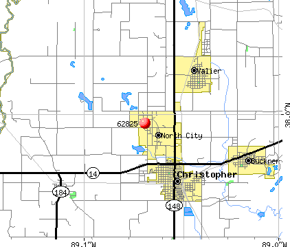North City, IL (62825) map