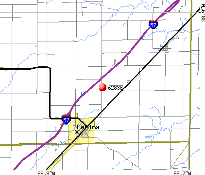 Farina, IL (62838) map