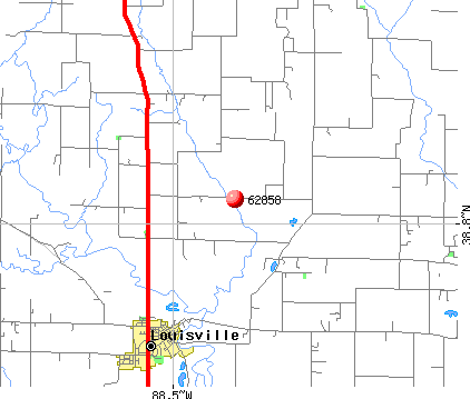 Louisville, IL (62858) map