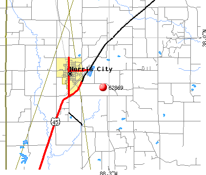 Norris City, IL (62869) map