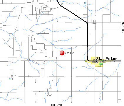 St. Peter, IL (62880) map