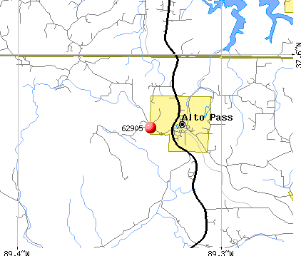 Alto Pass, IL (62905) map