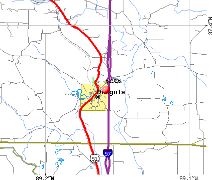 Dongola, IL (62926) map