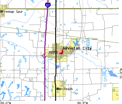 Johnston City, IL (62951) map