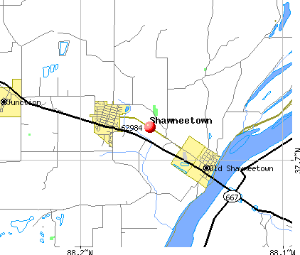 Shawneetown, IL (62984) map