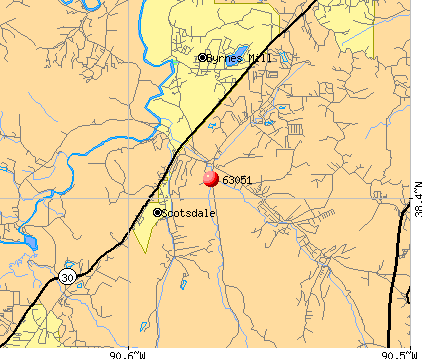 Byrnes Mill, MO (63051) map