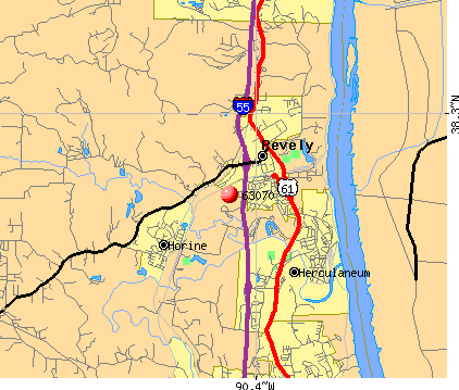 Pevely, MO (63070) map