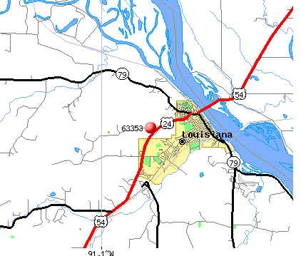 Louisiana, MO (63353) map