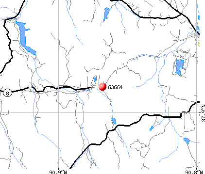 Potosi, MO (63664) map