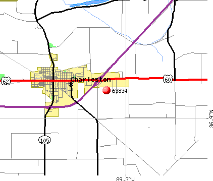Charleston, MO (63834) map