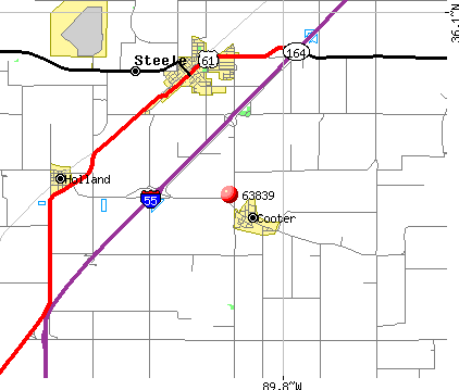 Cooter, MO (63839) map