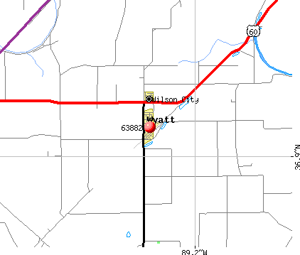 Wyatt, MO (63882) map