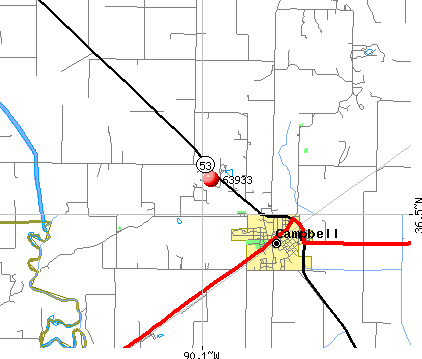 Campbell, MO (63933) map