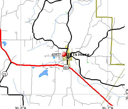 Ellsinore, MO (63937) map